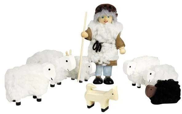 Goki Dollhouse Shepherd + Sheep